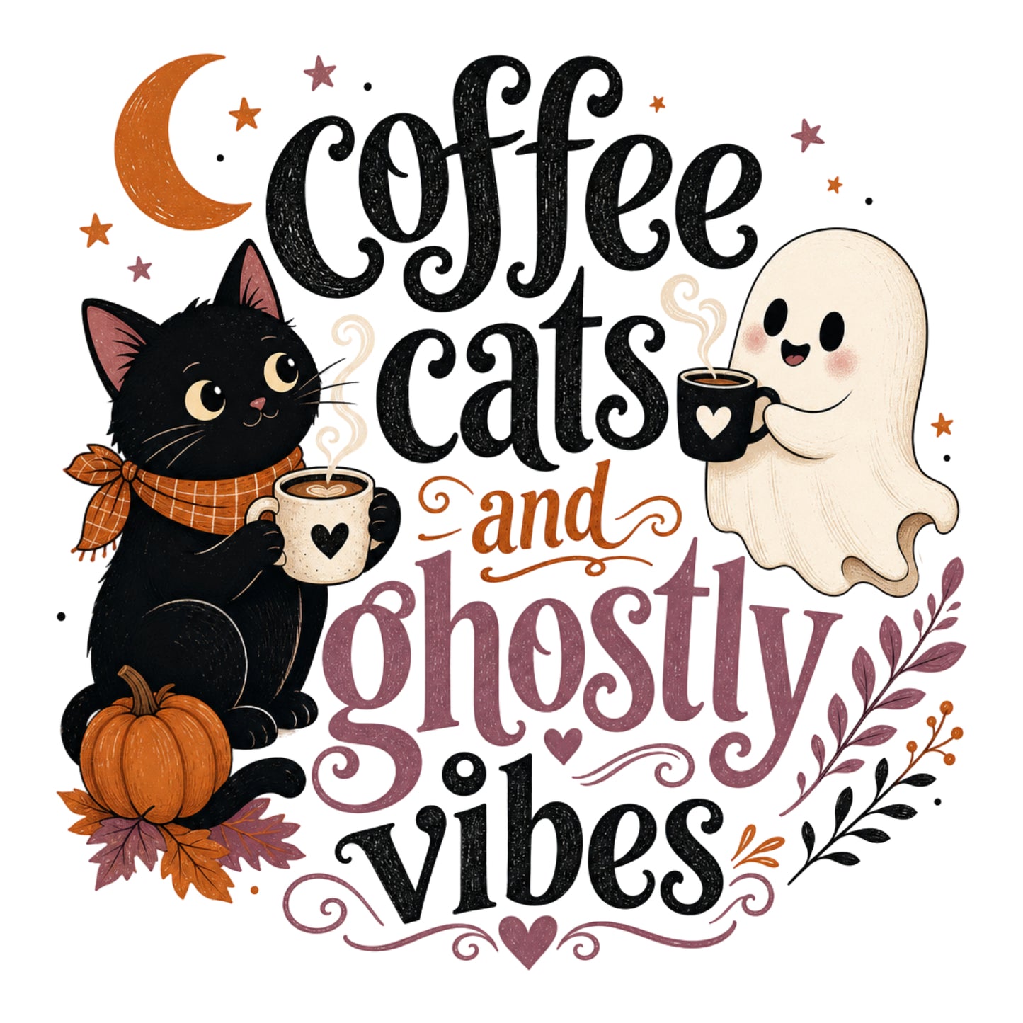 Coffee Cat and Ghostly Vibes